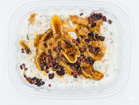 Breakfast: Fig + Almond Butter Cacao Protein Oats (vegan)