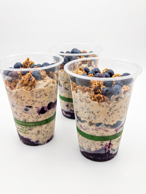 Breakfast: Lemon Blueberry Poppy Protein Oats (Vegan)