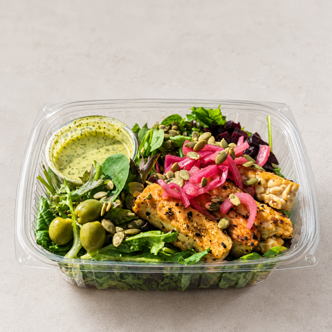 #1 Greek Blue Zone Salad - Tempeh (Vegan)