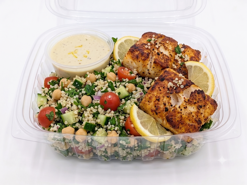 #3 Charred Cod with Quinoa Tabbouleh - Cod