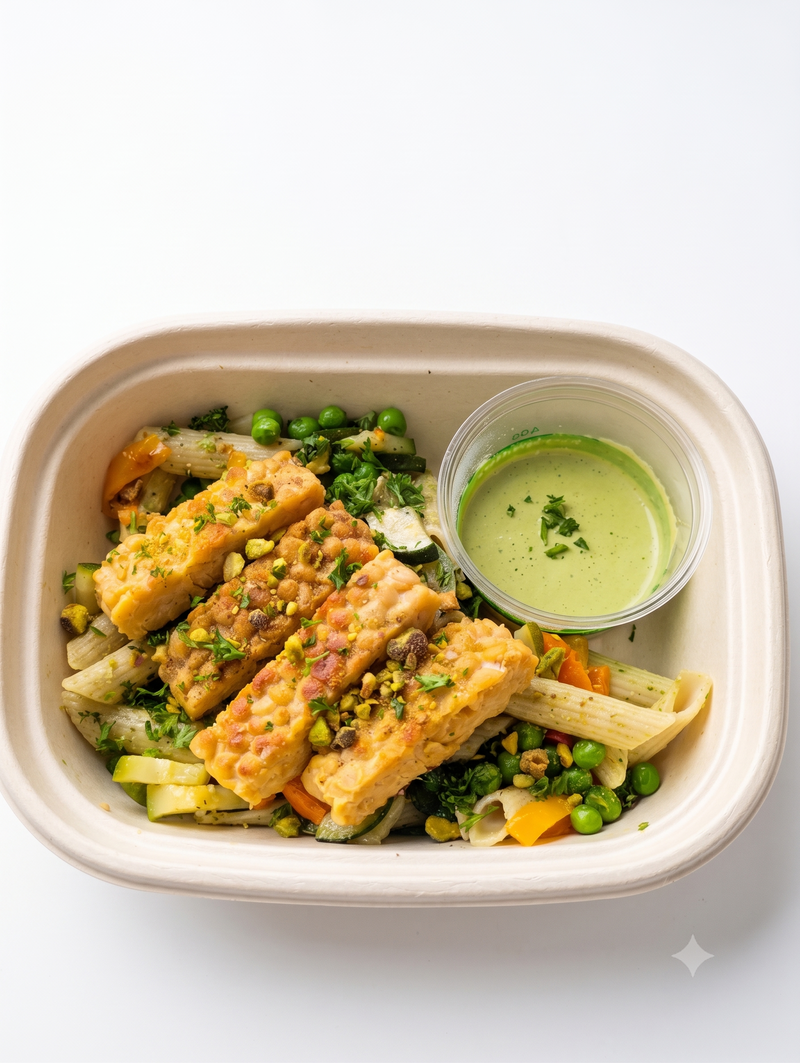 #3 Brain Boosting Pistachio Pesto Penne - Tempeh (Vegan)