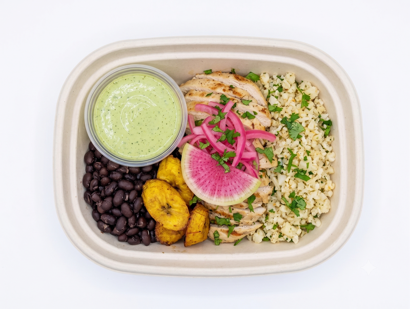 #2 Cuban-Inspired Bowl with Cilantro Jalapeño Crema - Chicken