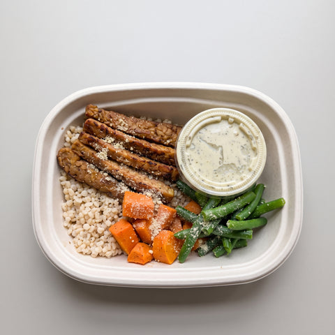 #2 Mustard-Dill Plate with Roasted Vegetables - Tempeh (Vegan)