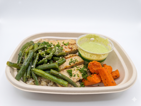 #2 Mustard-Dill Plate with Roasted Vegetables - Tempeh (Vegan)