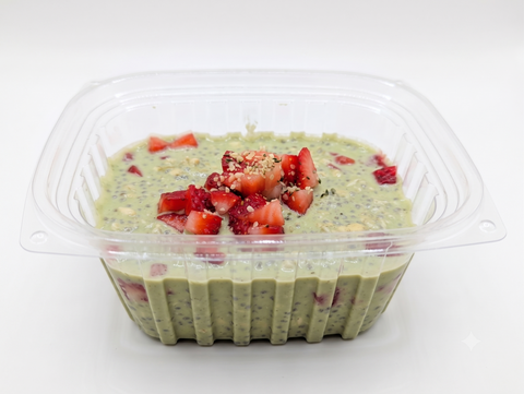 Breakfast: Strawberry Matcha Protein Oats (Vegan)