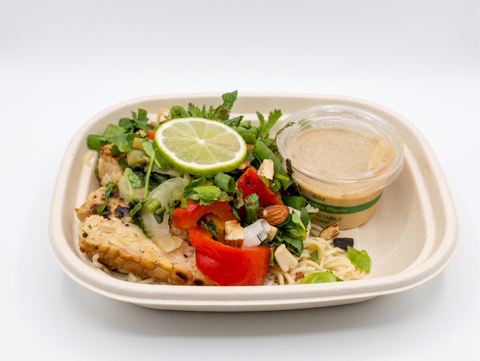 #3 Thai Almond Ginger Noodle Bowl - Tempeh (Vegan)